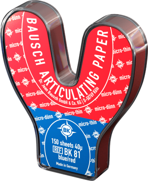 BK 81 артикуляционная бумага 150 листов, 40мкм, син/красн, подкова