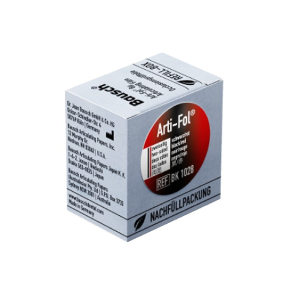 BK 1028 артикуляционная фольга 20мх22мм, красно-черная, двусторонняя, 12 мкм (без раздаточного устройства)