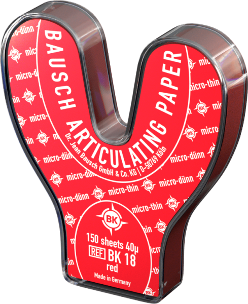 BK 18 артикуляционная бумага 150 листов, красная, 40мкм, подкова