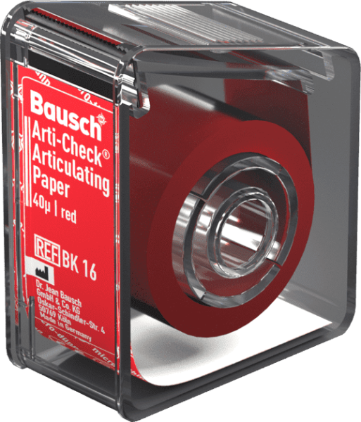 BK 16 артикуляционная бумага 22ммх10м, красная, 40мкм, в раздаточном устройстве