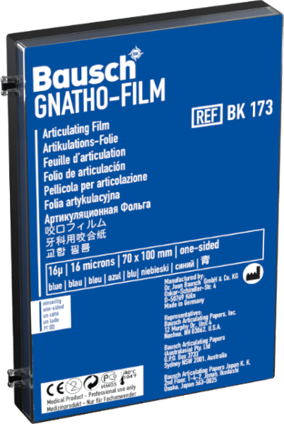 BK 173 окклюзионная фольга односторонняя, синяя, 50 листов, 100х70мм, 16мкм