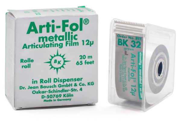 BK 32 артикуляционная фольга металлик, зеленая , 22ммх20м, 12мкм, односторонняя