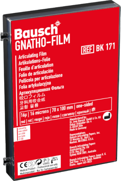 BK 171 окклюзионная фольга односторонняя,красная, 50 листов, 100х70мм, 16мкм