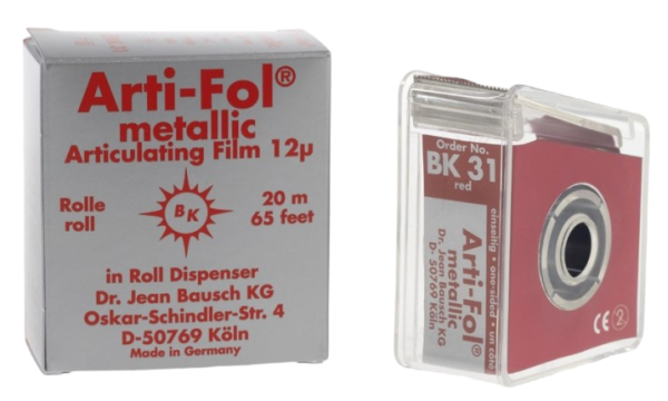 BK 31 артикуляционная фольга металлик, красная , 22ммх20м, 12мкм, односторонняя